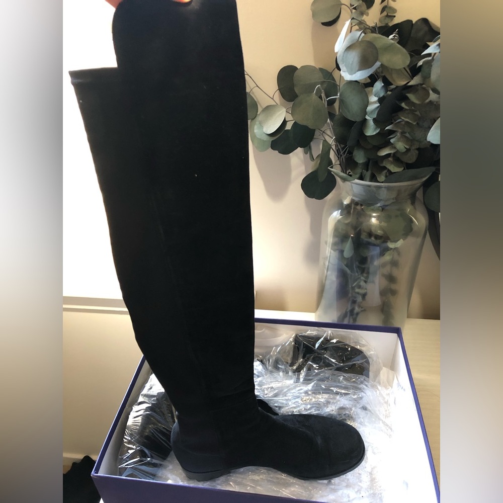 Stuart Weitzman 5050 over the knee boots in black suede. Size 9.5.